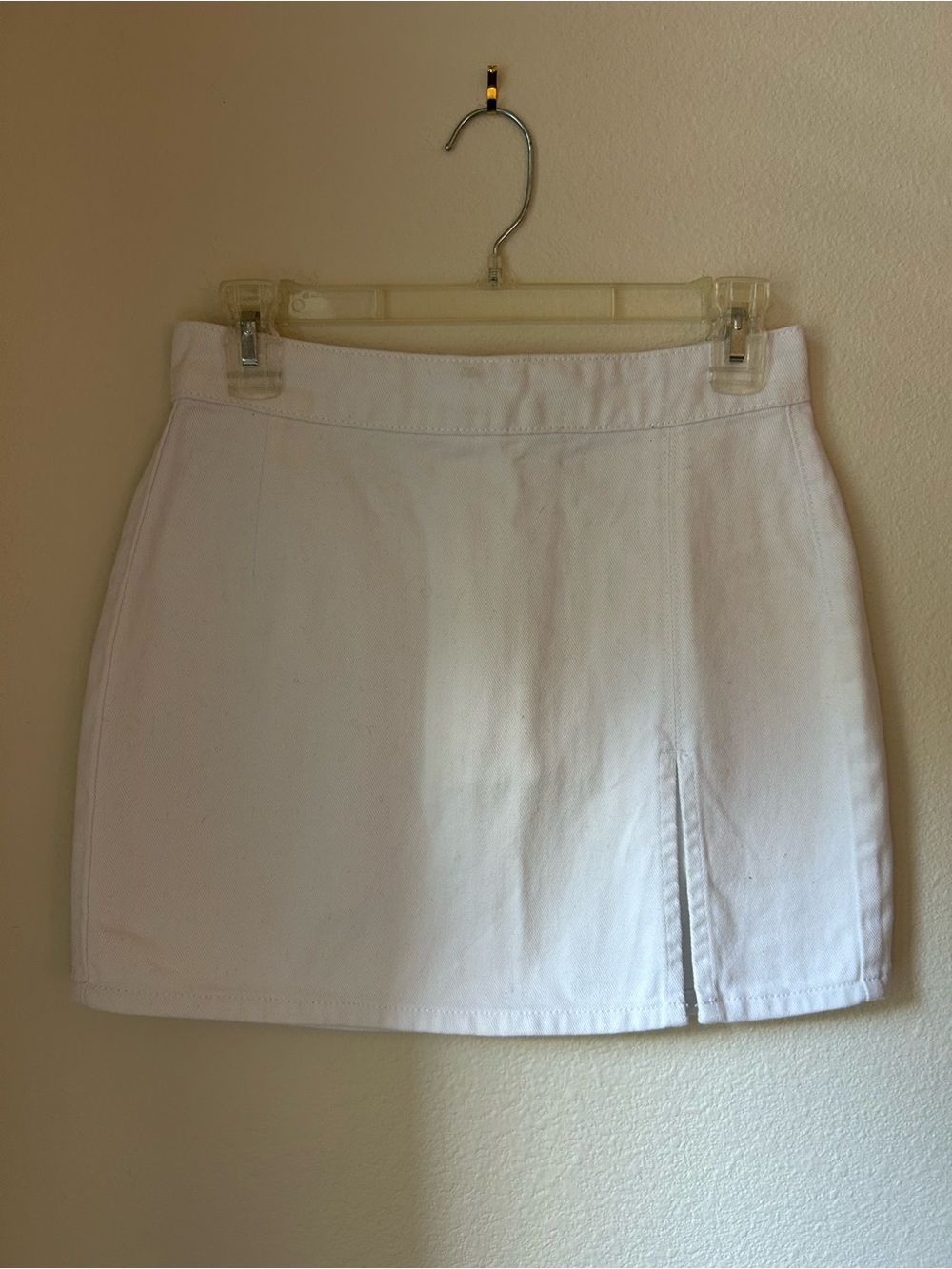 Lioness White Mini Skirt with Front Slit (Princess Polly Lola Skirt)